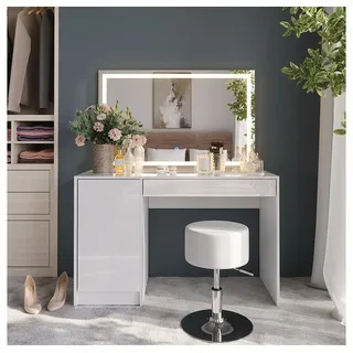 Vicco Vicco, Schminktisch, Sherry mit LED-Spiegel und Hocker