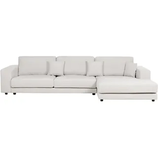 Beliani Ecksofa Cremeweiß Stoff L-förmig 4-Sitzer Sofa mit Chaiselongue Linksseitig