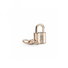 Bild ROSE Charm-Anhänger "Vorhängeschloss mit Schlüssel" Silber, 14k rosévergoldet, Zirkonia 780088C01