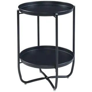 [en.casa] Sandefjord Beistelltisch Ø 40 x 57,5 cm Schwarz