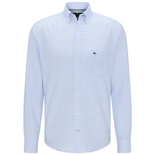 Langarmhemd FYNCH-HATTON, Herren, Gr. 3XL (64/66), N-Gr, blau (hellblau, kariert), Web, Obermaterial: 100% Baumwolle, kariert, bequem hüftbedeckend, hoch geschlossener Ausschnitt, 2-Knopf-Manschette, Hemden Langarmhemd, bequeme Passform, aus reiner Baumwolle, mit Brusttasche