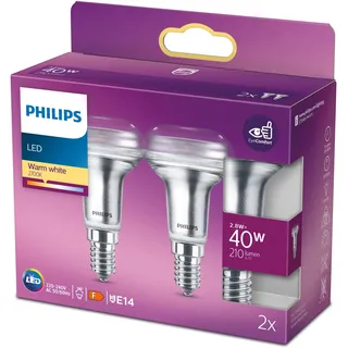 Philips LED-Reflektorlampe E14 2,8 W warmweiß 2 St.