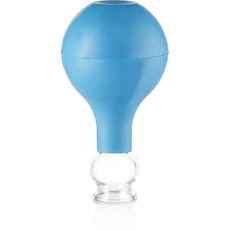 Bild Schröpfglas aus Echtglas inkl. Saugball in Blau, 25 mm