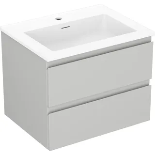 Mexen Orio Badezimmer-Unterschrank 60 cm mit Waschbecken Otis, 2 Schubladen, Grau Matt/Weiß Matt - 91A10-06047-2-BFF62-W18M01