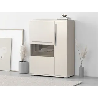 OTTO home Highboard Piano Vitrine 123 x 90 x 40,2 cm Beige