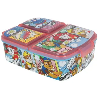 My sweety pop Brotdose – Lunchbox – für Kinder – Krippe – Kindergarten – Schule – Urlaub – Mahlzeit – 19,5 cm – Geschenkidee – 3 Fächer – Paw Patrol – Jungen – Rot