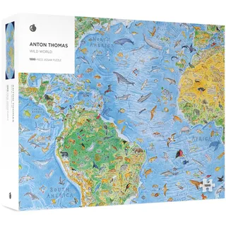 Pomegranate 1500 Teile Puzzle Erwachsene Weltkarte Puzzle Anton Thomas Wild World Matte Finish Eng anliegende Passform