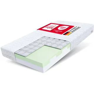 FDM Matratze 80x180 cm Härtegrad H3 Höhe 16 cm Kindermatratze Schaumstoffmatratze HR-Schaum Polyurethan-Schaum Buchweizen 7 Komfortzonen mit Hypoallergenem Waschbarem Premium-Bezug Oeko-Tex Paulo