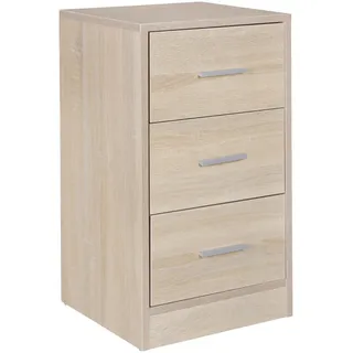 Wohnling Nachtschrank Foggia 35 x 38 x 68 cm Braun/Grau