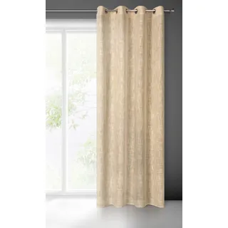 Eurofirany Leinen Optic Vorhang Ösen 140 x 250 cm Beige 1Stk.