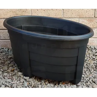 Oval Pflanzgefäß Trog Schwarz Grosvenor Plastik Innen Außen 55cm