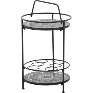 Siena Garden Gartentisch Como Rund Ø 42 x 74 cm Schwarz/Dunkelgrau