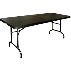 Bolero Rechteckiger, mittig klappbarer Catering-Tisch für den Innen- und Außenbereich | Schwarz | 6 Fuß | 735(H) x 1829(B) x 762(T)mm | CB518