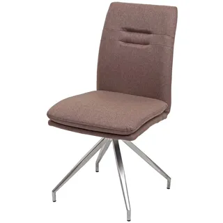 Mendler Esszimmerstuhl HWC-H70 Stoff gebürstet braun