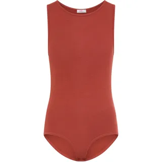 Body FLASHLIGHTS, Damen, Gr. 34, N-Gr, rot (rotbraun), Rippware, Obermaterial: 95% Viskose, 5% Elasthan, unifarben, Basic, figurbetont, Rundhals, Bodys Body, aus weicher Rippqualität, figurenbetonte Passform, Tanktop
