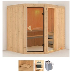 Bild Sauna »Frigga 2«, (Set), 9-kW-Ofen mit integrierter Steuerung beige