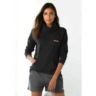 Bench. Loungewear Longsweatshirt, mit Stehkragen in Layeroptik und Kängurutasche, Loungewear, schwarz