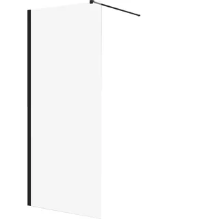 Duschkabine Walk in Dusche, Glaswand Schwarz 90x195 cm Nano Glas Gehärtetes 8 mm Transparent mit Stabilisator | BADLAND KETIL
