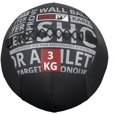 BOXPT Medizinball aus PVC, 3 kg, Schwarz