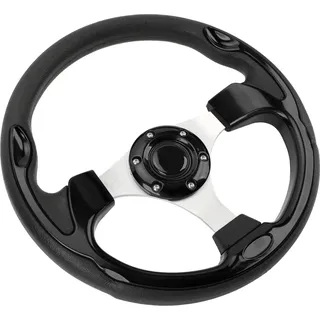Lenkrad Universal 13 Zoll Racing Style PolyurethanAluminium Bequemer Griff 6-Loch-Auto mit Hupenknopf Schwarz