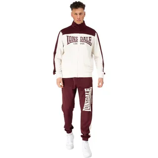 Lonsdale Herren Trainingsanzug normale Passform HOLMBURY, Oxblood/Ecru, XL