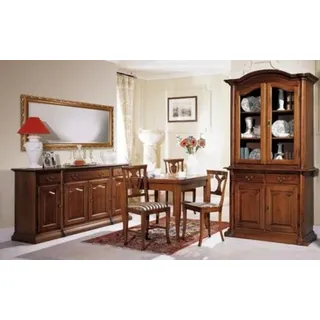 Esszimmer Set Esstisch + 4 Stühle + Vitrine JVmoebel - Braun