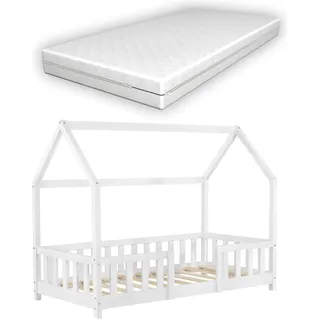 [en.casa] Hausbett Sisimiut 70 x 140 cm Kiefer weiß