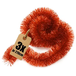 com-four® 810 cm Girlande Weihnachten - 3X 270 cm Tannengirlanden für eine perfekte Weihnachtsdekoration - Weihnachtsdeko für Christbaum