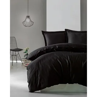 L'Essentiel Linge de Maison, Elegant- CTN6349, Schwarz, Bettdecken, 100% Baumwollsatin - Schwarz