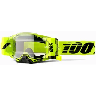 100% 100 Percent Armega Forecast, Crossbrille - Neon-Gelb/Schwarz Klar