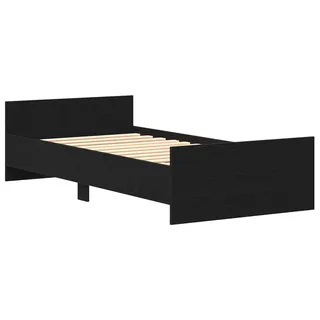 vidaXL Bettgestell mit Kopfteil Schwarze Eiche 80 x 200 cm - Schwarz