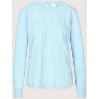 Langarmbluse MADELEINE "Leinenbluse Blusenshirt mit feinen Biesen", Damen, Gr. 38, blau (himmelblau), Obermaterial: 100% Leinen LI., Modern, schmal, Blusen Langarmbluse, Feine Biesen