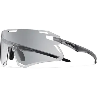 ROCKBROS Fahrradbrille TR90 Rahmen Photochromatisch Sportsonnenbrille Für Herren Damen MTB Rennrad Laufen Angeln Winddicht Dunkelgrau Hellgrau - Dunkelgrau, Grau