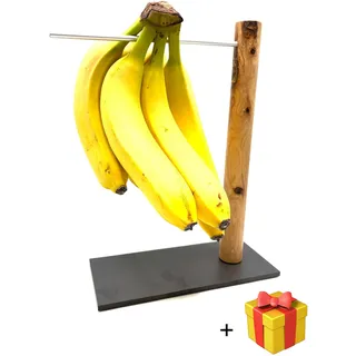 Olivenholz-erleben Obstschale "Bananenhalter/Weintraubenhalter aus Olivenholz" 1 Stk. aus Materialmix schonende Aufbewahrung, verhindert Druckstellen und fördert Nachreifen, braun