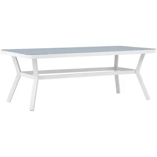 Gardenson Gartentisch , Weiß , Metall, Stein , rechteckig , eckig , 100x74x200 cm , Gartenmöbel, Gartentische, Gartentische