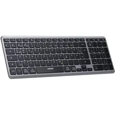 UGREEN Bluetooth Tastatur Kabellos (BT5.0+2.4G), Wiederaufladbare Ultra Slim Scherentastatur mit 4 Kanälen, Keyboard mit Ziffernblock für macOS/Windows/Linux/Chrome/iOS/Android-QWERTZ Layout