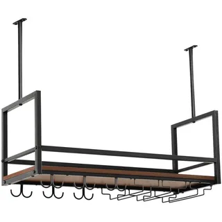 [en.casa] Weinregal 80 x 64,5 x 30 cm Schwarz