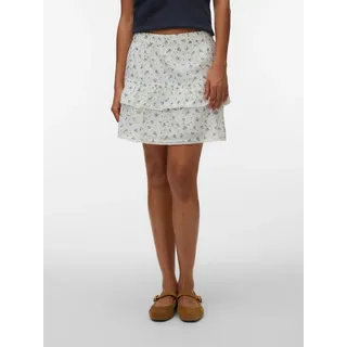 Vero Moda Minirock "VMTRINE NW SHORT SKIRT WVN NOOS" Baumwolle, snow weiß aop:marguerite blau jasper