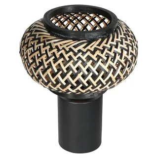 Tischlampe - natürlich schwarz - Bloeba - bambus metall - Ø 23cm - E27 - 4498ZW - Steinhauer - Schwarz