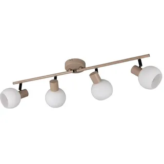 Strahler , Weiß, Beigebraun , Metall, Glas , 70x18.5x10.00 cm , Lampen & Leuchten, Innenbeleuchtung, Spots & Strahler, Deckenspots