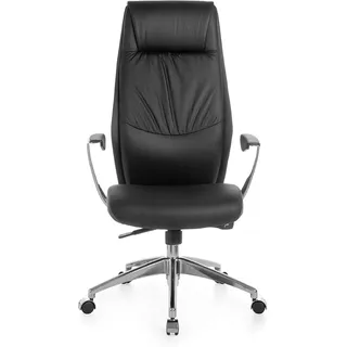 AMSTYLE XXL Chefsessel Leder Schwarz