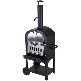 Pizzaofen für Holzkohlegrill mit Stein, 67 x 47,5 x 156 cm