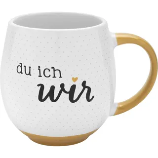 GRUSS & CO Tasse mit Motiv "Wir" | bauchige Kaffeetasse, Porzellan, 50 cl, farbiger Henkel und Boden | Geschenk Verliebte, Liebe, Valentinstag | 73829