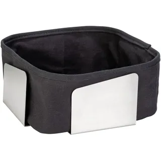 Schöner Wohnen Brotkorb "FLAVIO", silber, B:20,5cm H:9cm, SCHÖNER WOHNEN-KOLLEKTION, Lebensmittelaufbewahrungsbehälter, Brotkorb, Brötchenkorb mit Gestell aus Edelstahl und Baumwolleinsatz