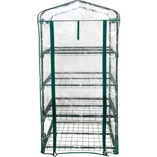 4iQ Mini-Gewächshaus mit Regalen 69x49x160 cm PVC-Folie - Transparent