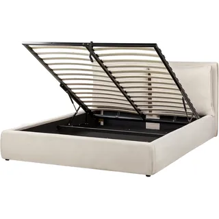 Beliani Bett mit Stauraum Stoff Bajonna 160 x 200 cm