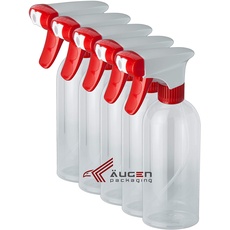 ÄUGEN GmbH | 5Stk a 500ml Sprühflaschen | weiß-roter Sprühkopf | Power Trigger | leer | Spray Bottle