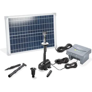 esotec Solar Teichpumpenset 25/700 LED, Teichpumpe mit Filter, außen Sprinklerpumpe 700l/h, LiFePo4 Akku, Solarmodul 25W, Solarbrunnen, Gartenteich Wasserspiel, Springbrunnenpumpe 101024