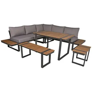 Garden Pleasure Loungegruppe AUREA grau, anthrazit Kunststoff, Metall, 15-teilig