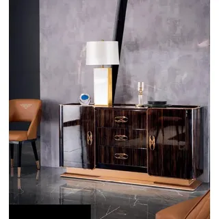 Moderne Holz Kommode Sideboard Kommoden 160cm XXL Low Boards Wohnzimmerschrank - Braun